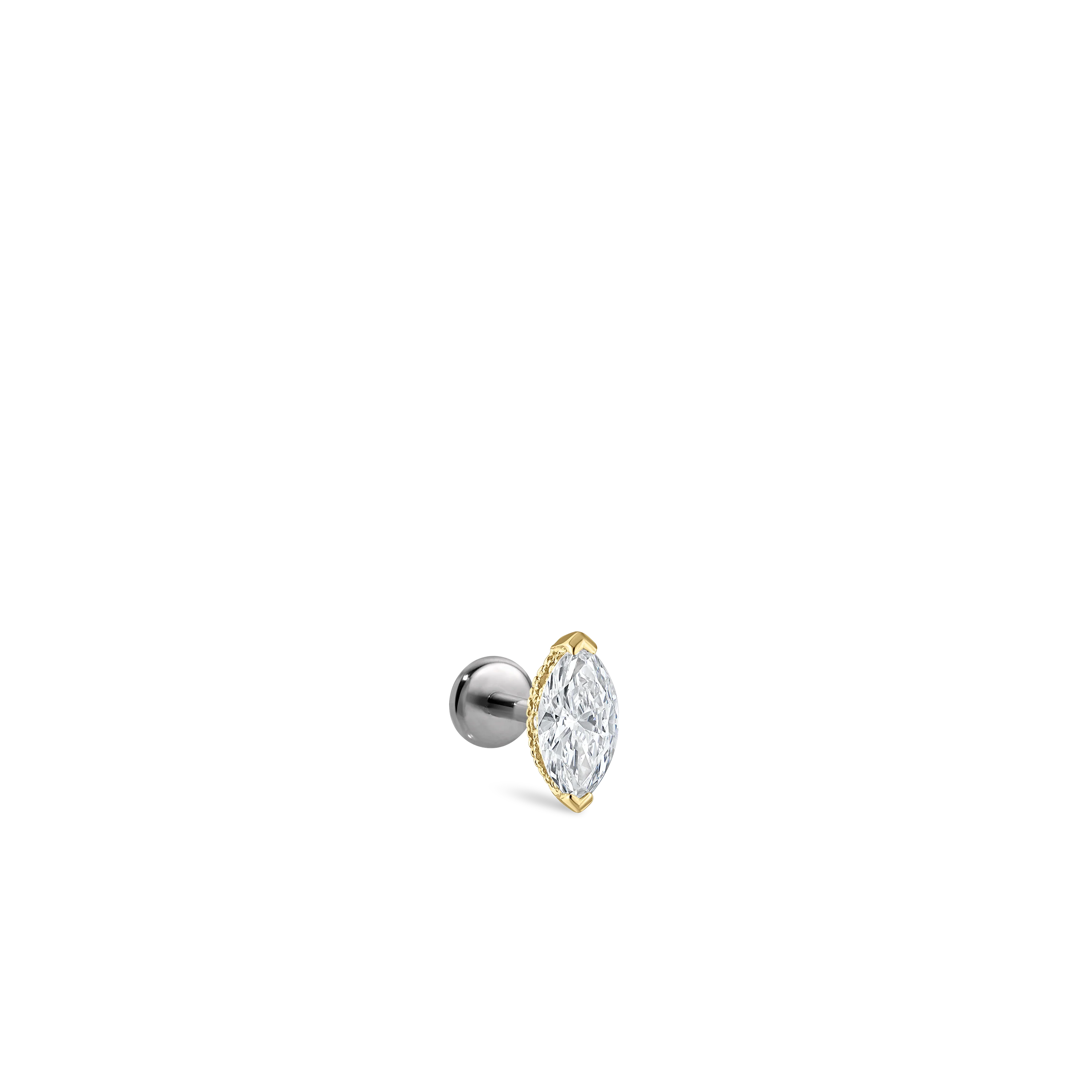 Marquise Diamond Threaded Stud Earring With Titanium Backing - Image 67