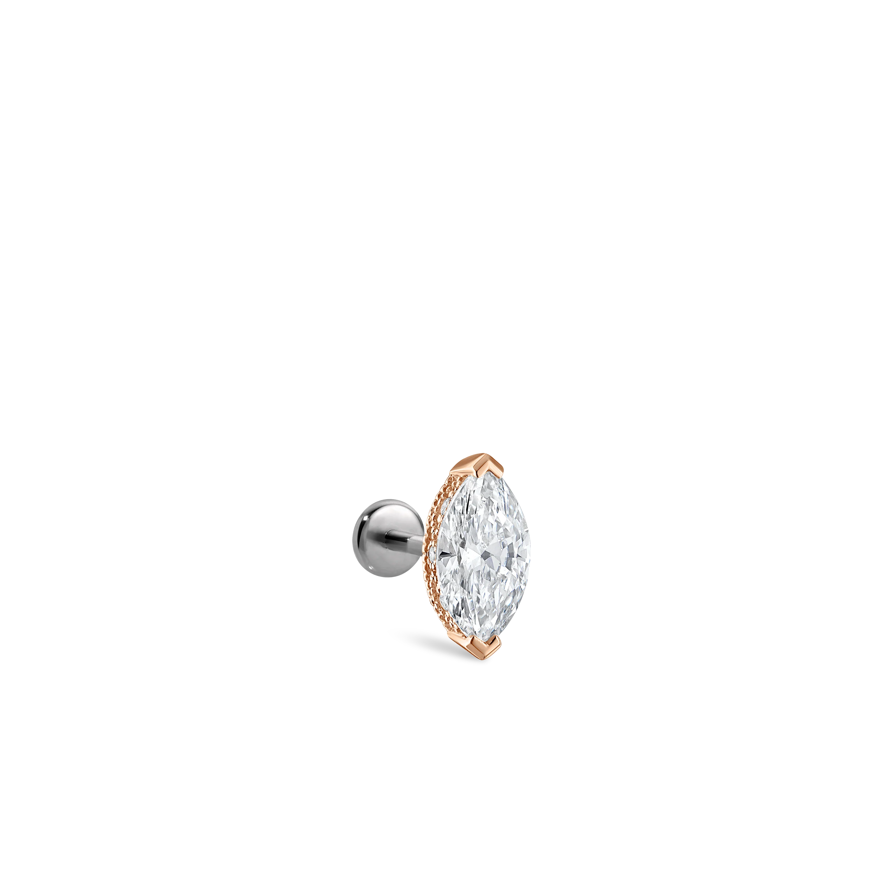 Marquise Diamond Threaded Stud Earring With Titanium Backing - Image 72