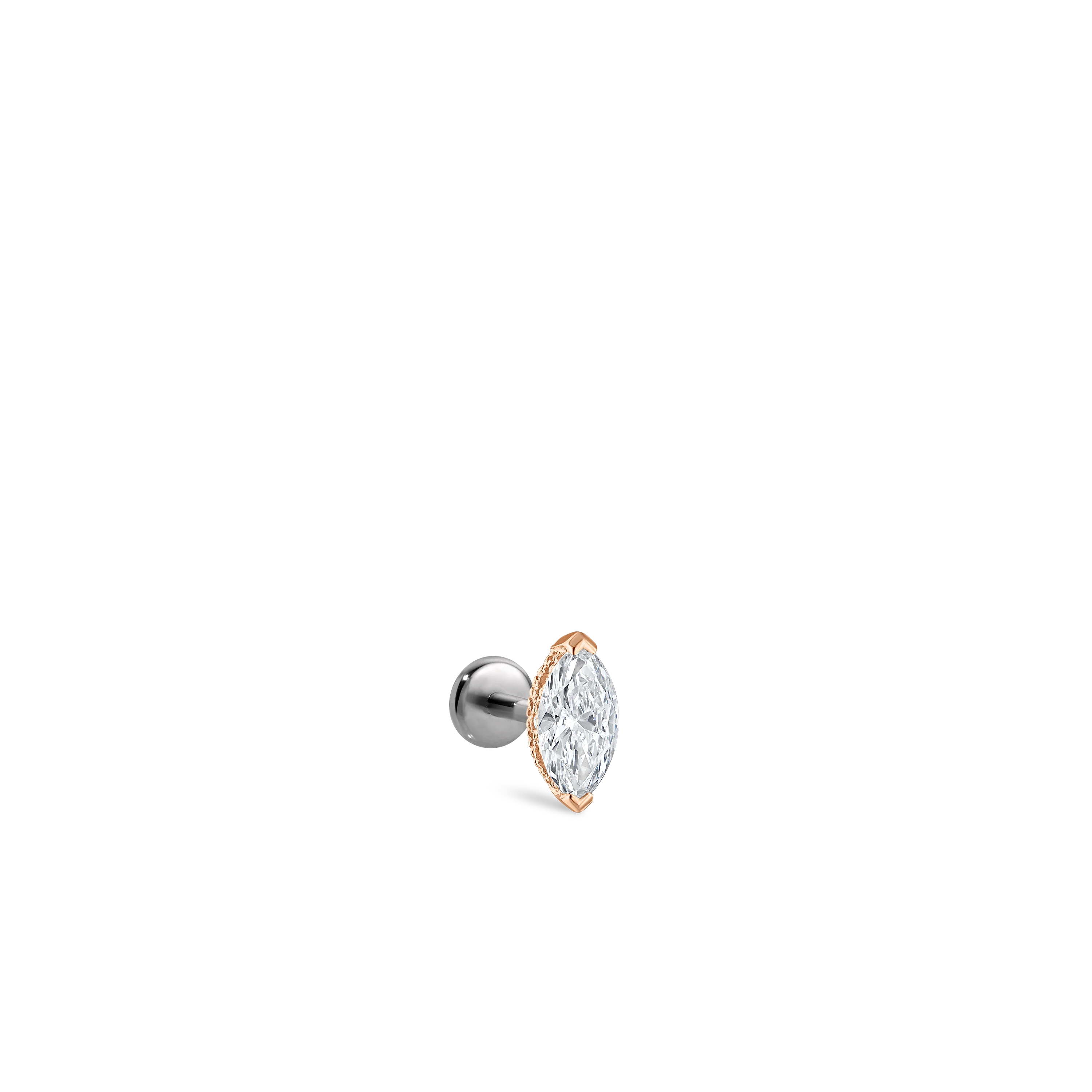 Marquise Diamond Threaded Stud Earring With Titanium Backing - Image 73