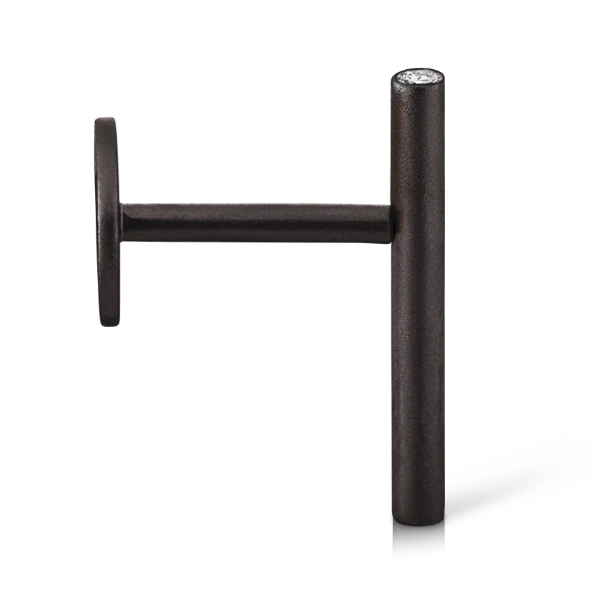 Matte Round Bar with Diamond Ends Threaded Stud Earring - Image 9