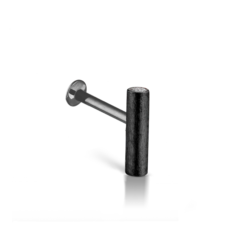 Matte Round Bar with Diamond Ends Threaded Stud Earring With Titanium Backing - Image 10
