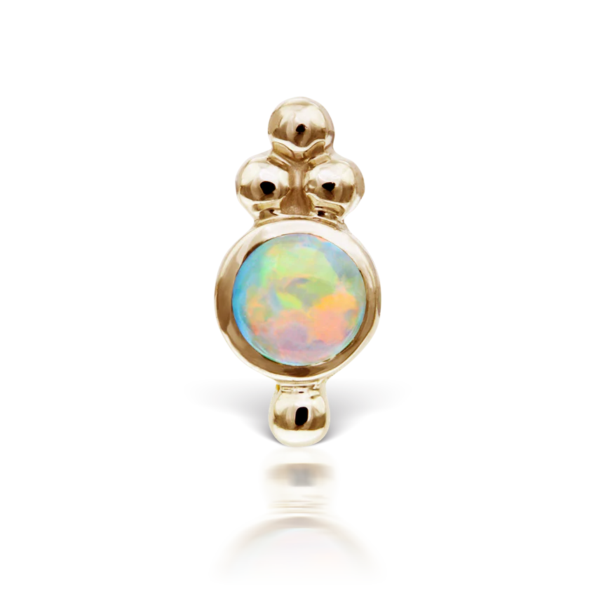 Opal Four Ball Trinity Threaded Stud Earring With Titanium Backing - Image 5