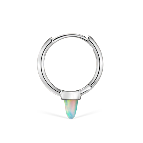 Opal Single Short Spike Hoop Earring (Non-Rotating) - Image 13