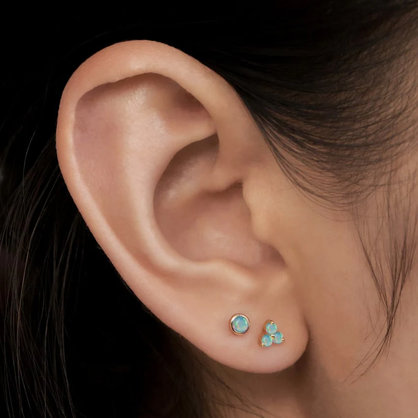 Opal Threaded Stud Earring With Titanium Backing - Image 8