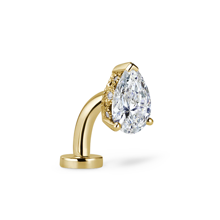 Pear Diamond Engraved Navel Floater - Image 18