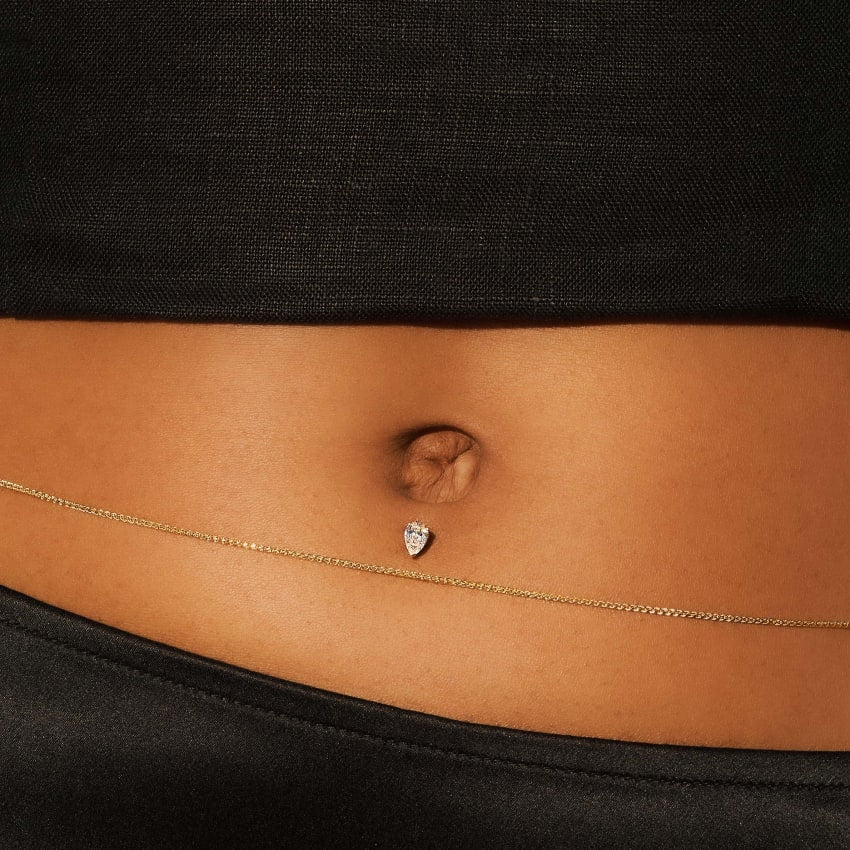 Pear Diamond Engraved Navel Floater - Image 21
