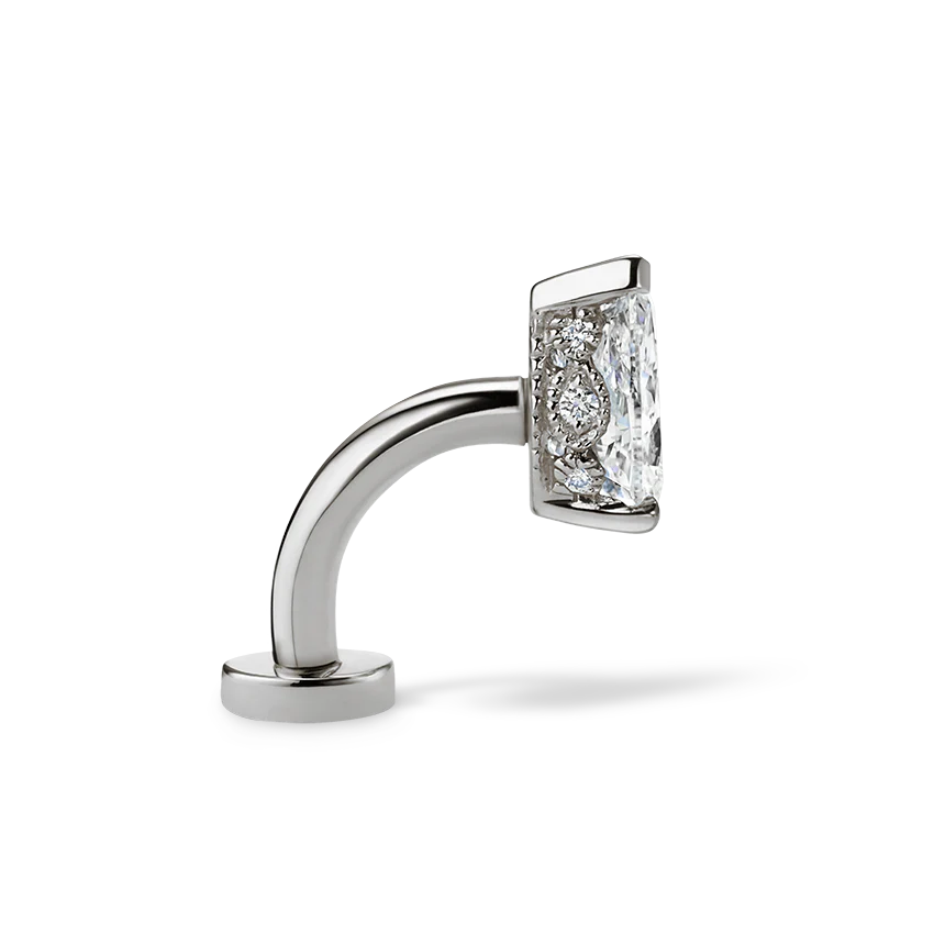 Pear Diamond Engraved Navel Floater - Image 4