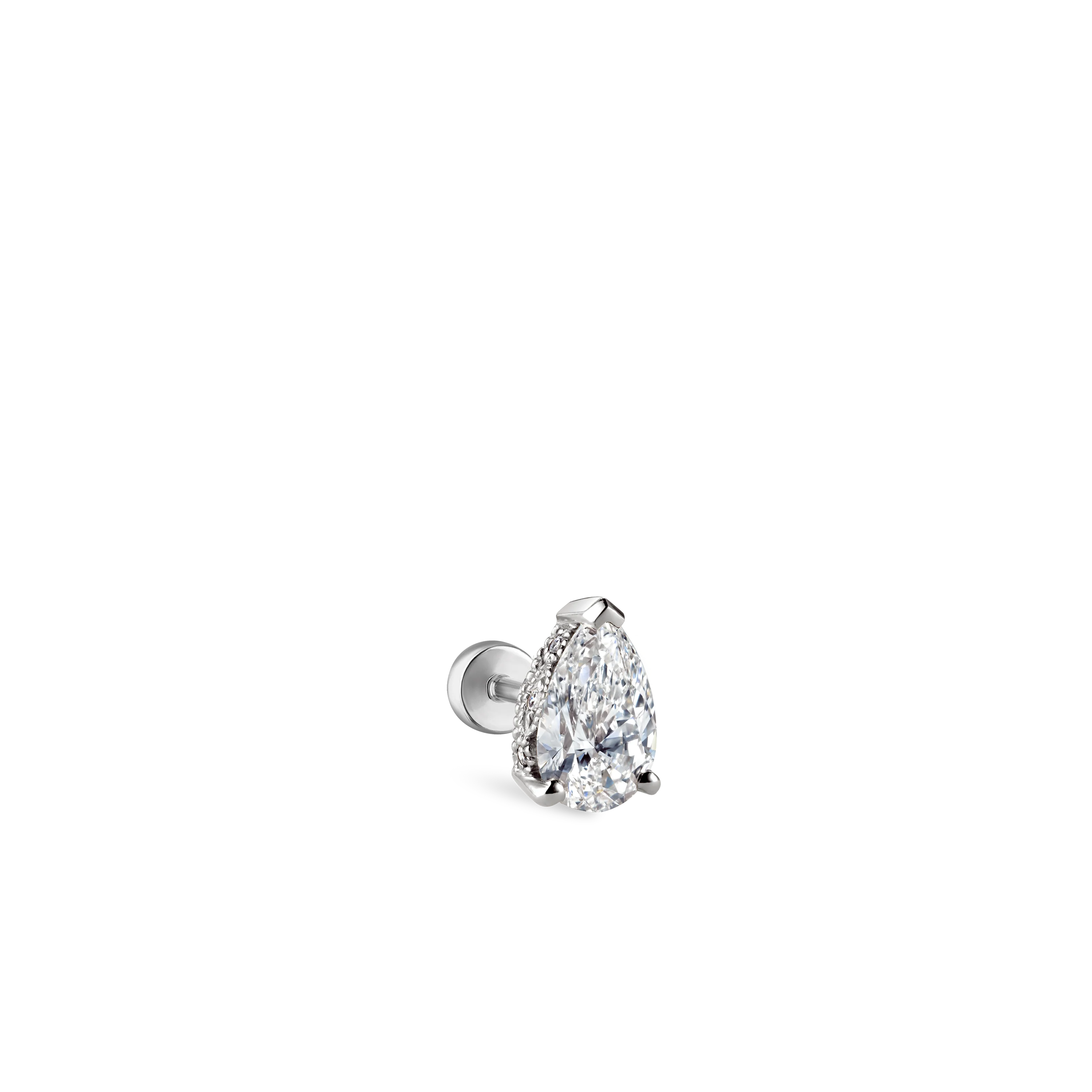 Pear Diamond Threaded Stud Earring, Diamond Back With Titanium Backing - Image 32