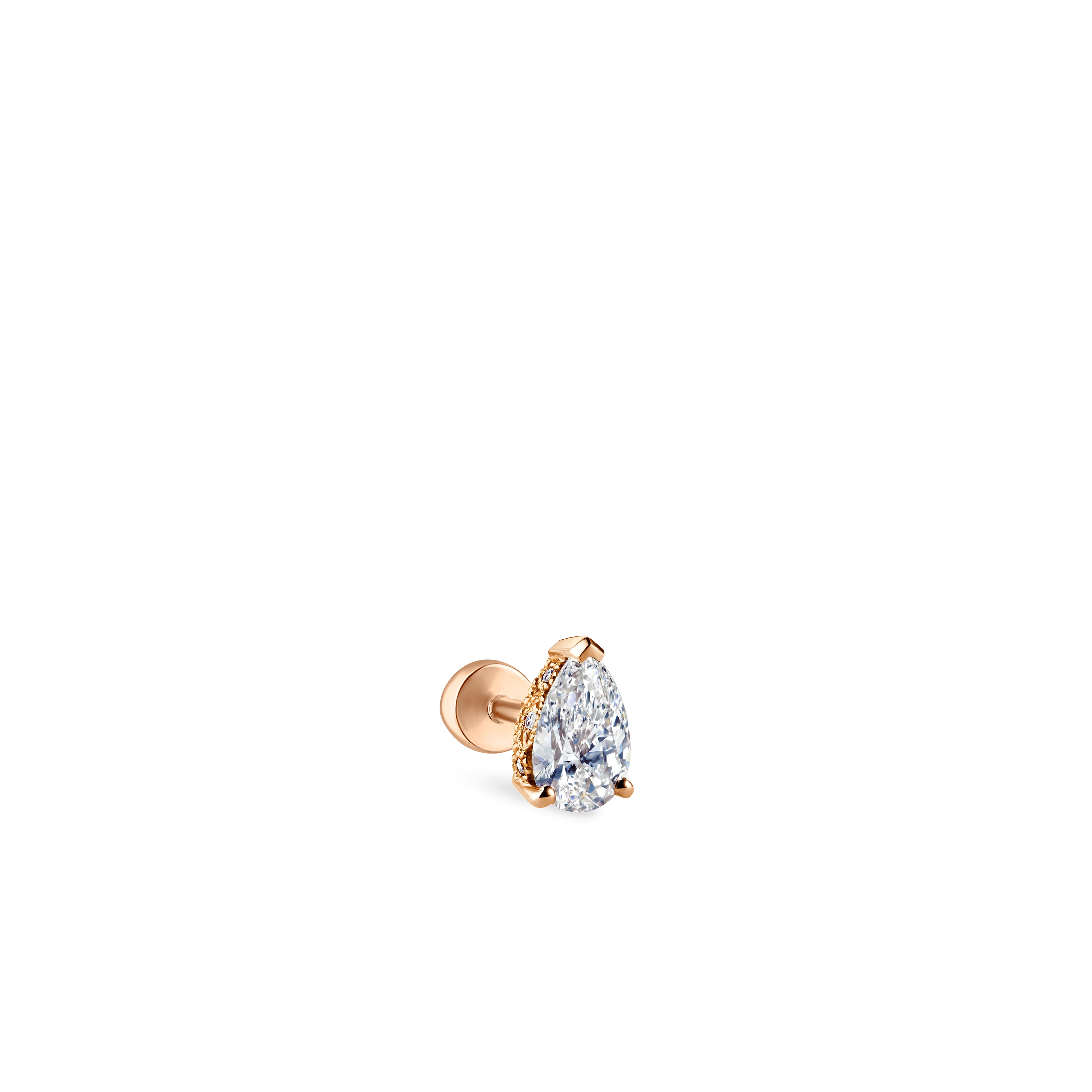Pear Diamond Threaded Stud Earring, Diamond Back With Titanium Backing - Image 33