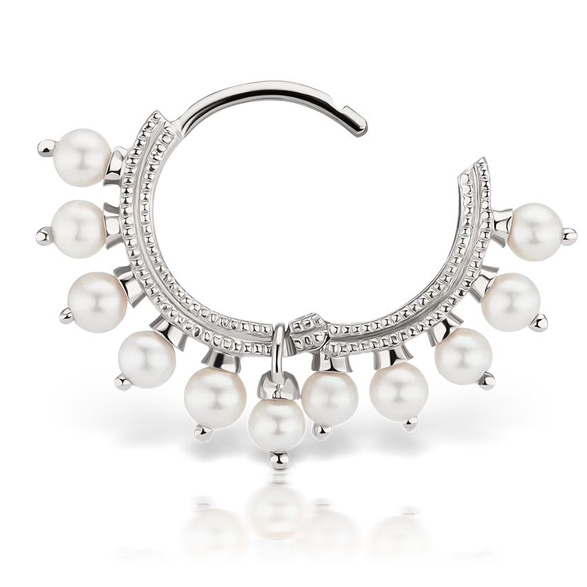 Pearl Coronet Hoop Earring - Image 12
