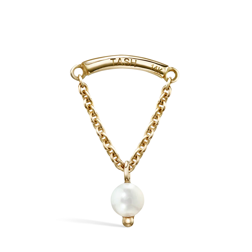 Pearl Drape Threaded Stud Earring - Image 10