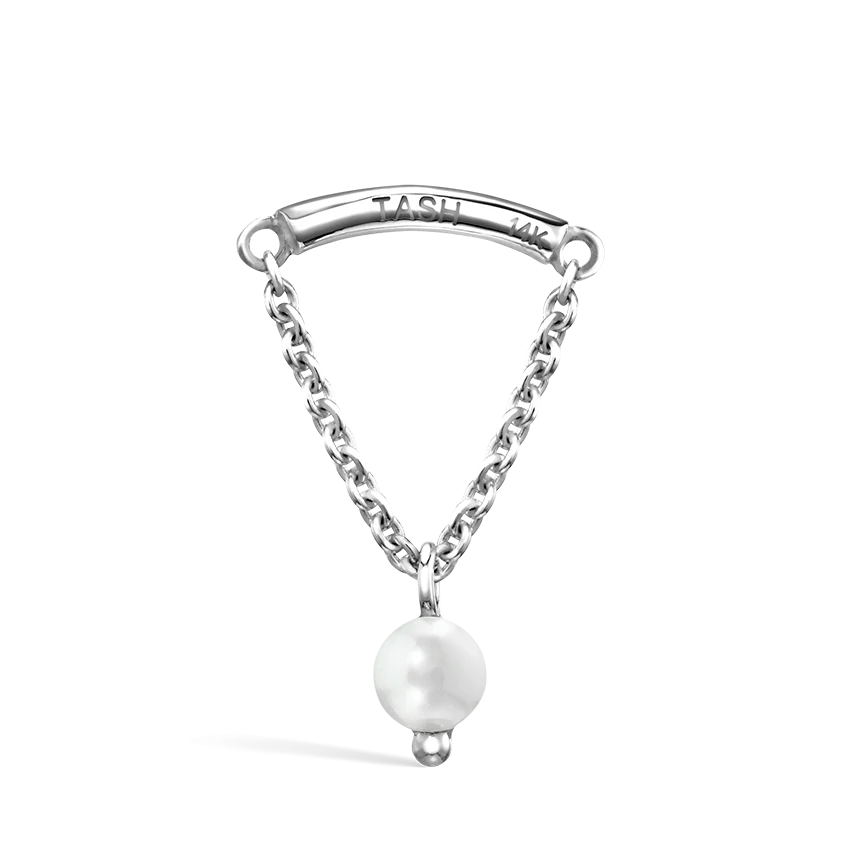 Pearl Drape Threaded Stud Earring - Image 3
