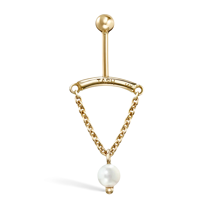 Pearl Drape Threaded Stud Earring With Titanium Backing - Image 13
