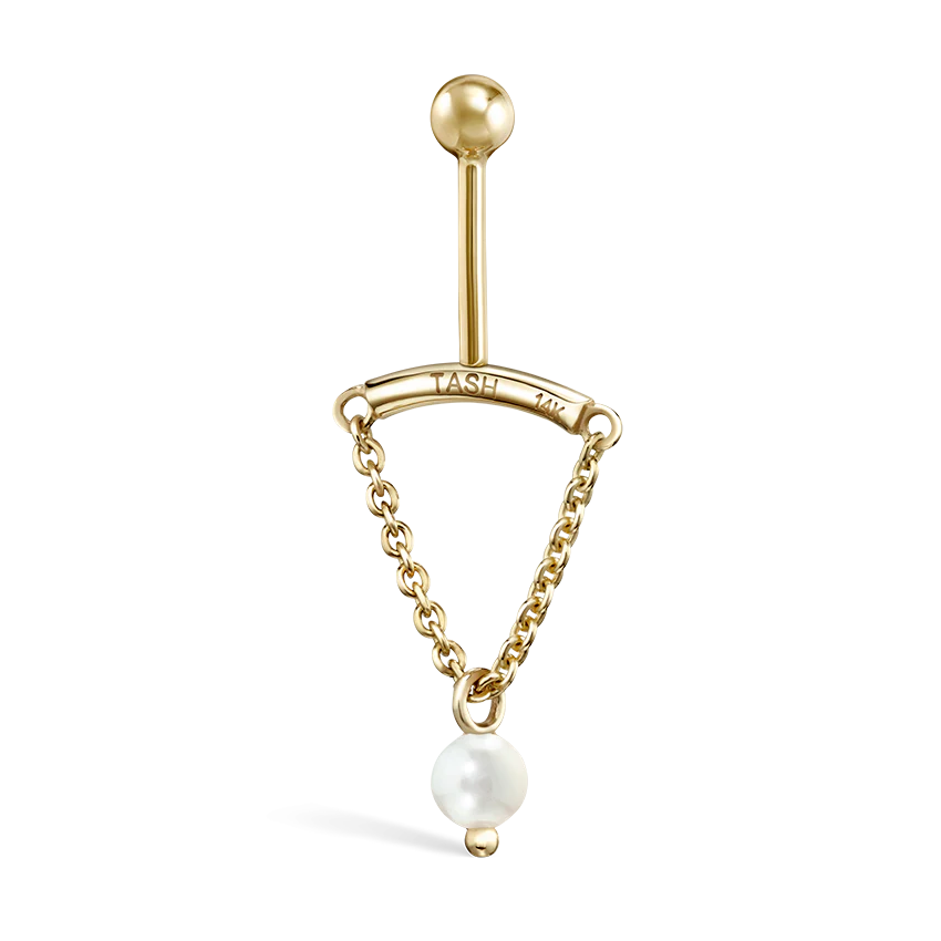 Pearl Drape Threaded Stud Earring With Titanium Backing - Image 14