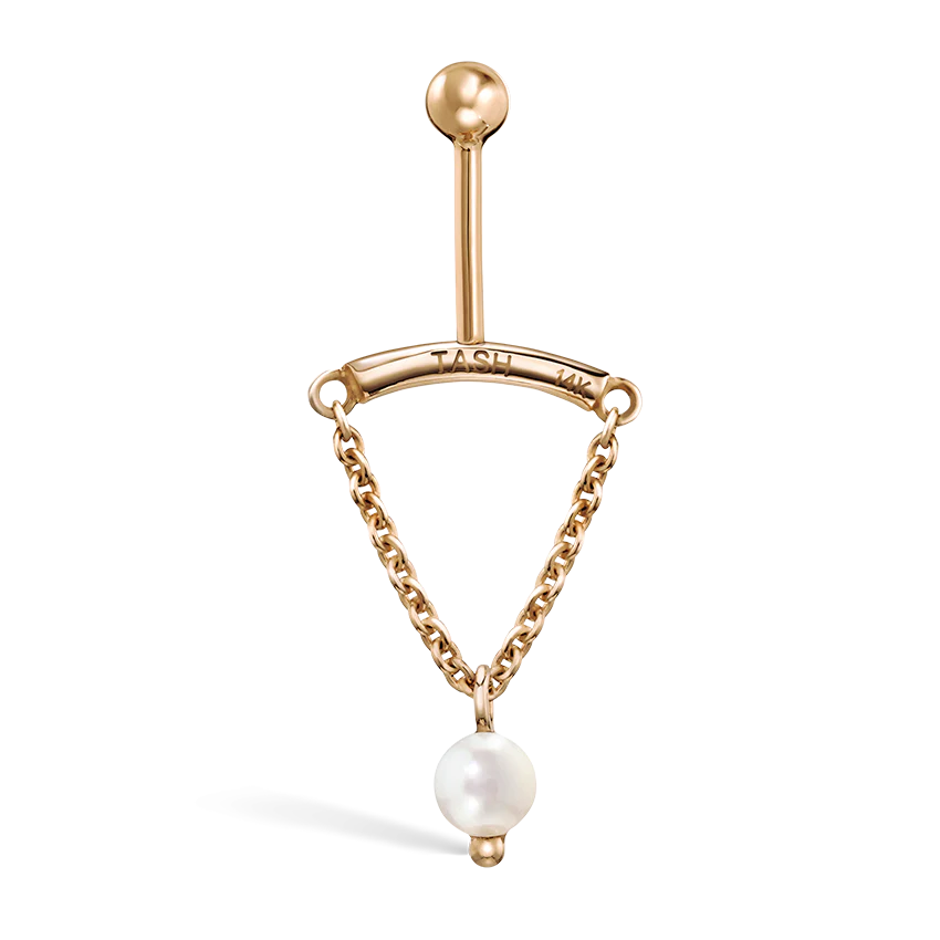 Pearl Drape Threaded Stud Earring With Titanium Backing - Image 20