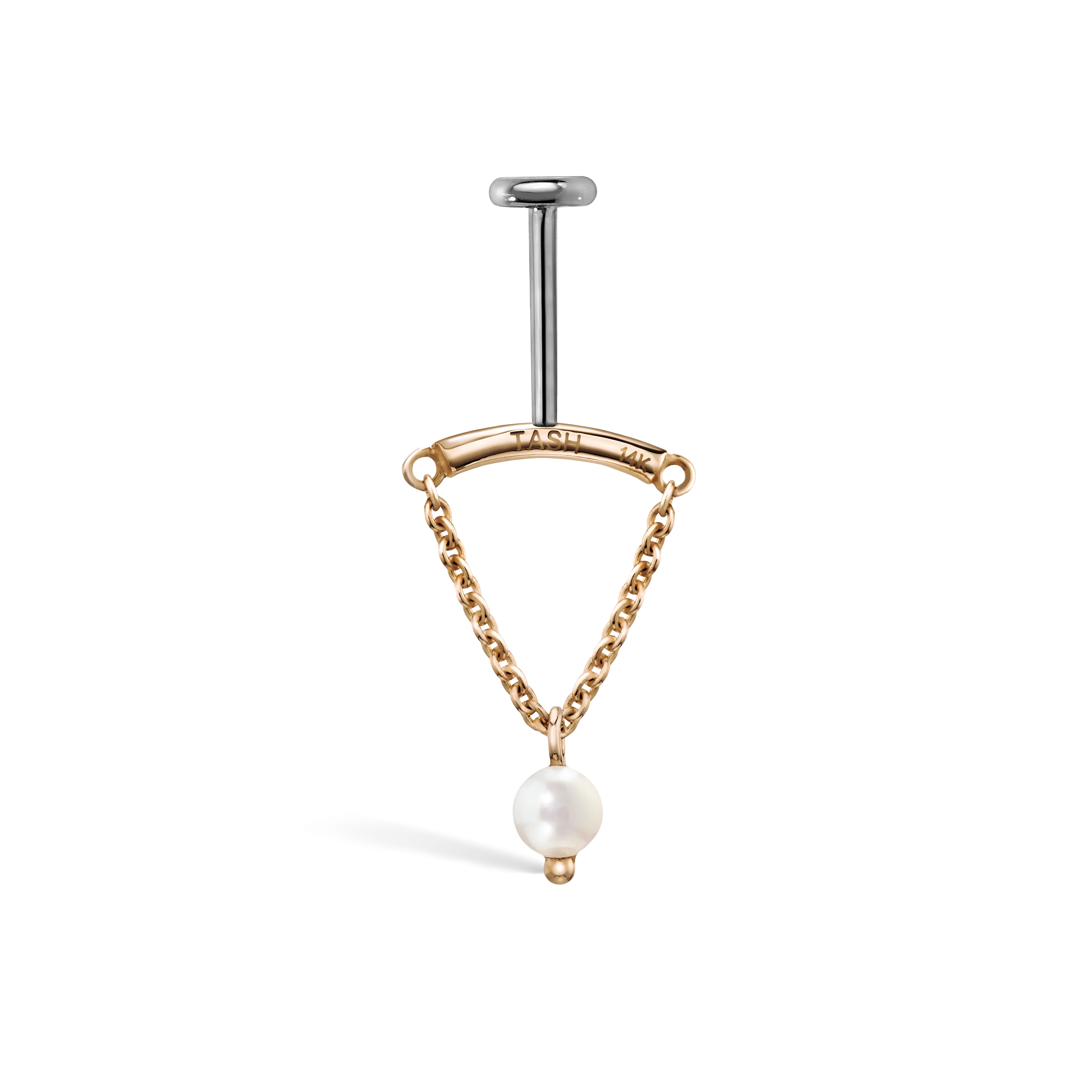 Pearl Drape Threaded Stud Earring With Titanium Backing - Image 29