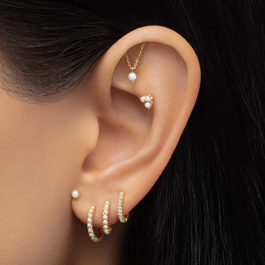 Pearl Eternity Hoop Earring - Image 25