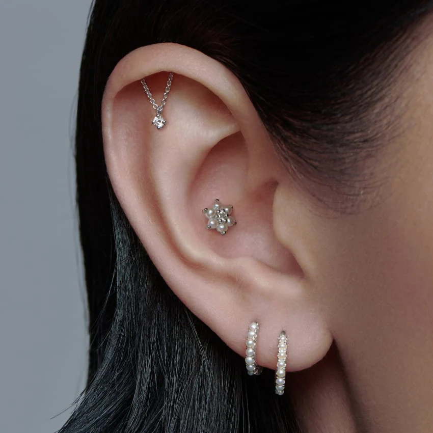 Pearl Eternity Hoop Earring - Image 32
