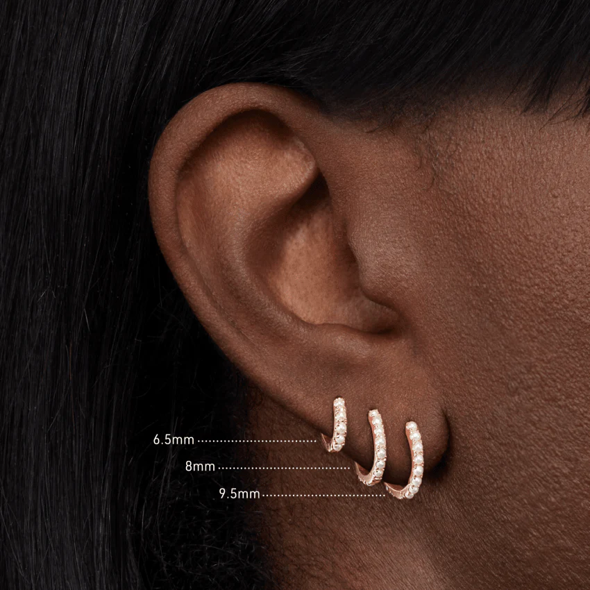 Pearl Eternity Hoop Earring - Image 7