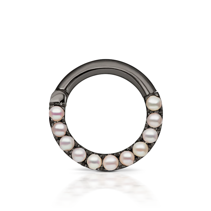 Pearl Horizontal Eternity Hoop Earring - Image 41