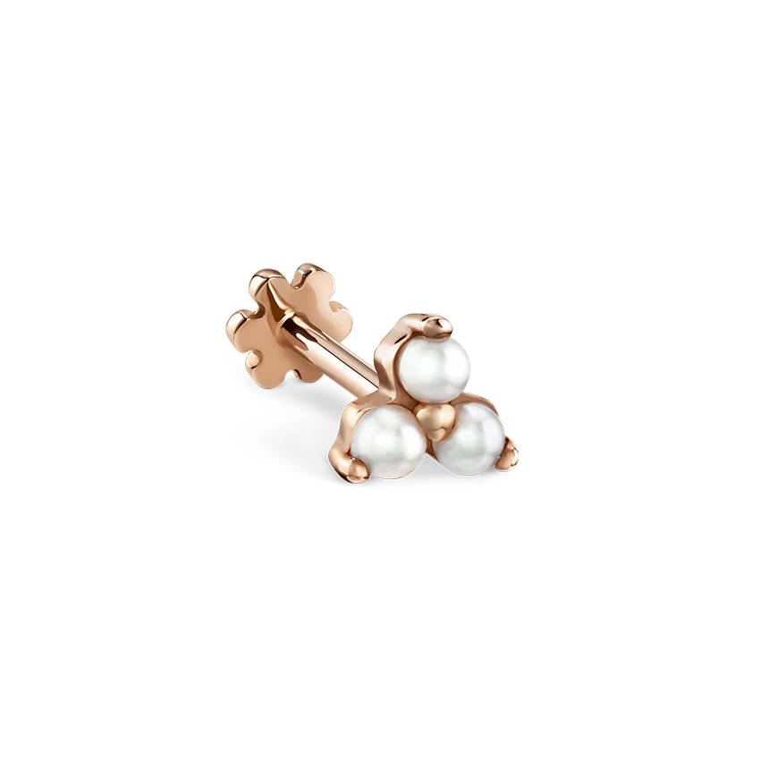 Pearl Trinity Threaded Stud Earring - Image 18