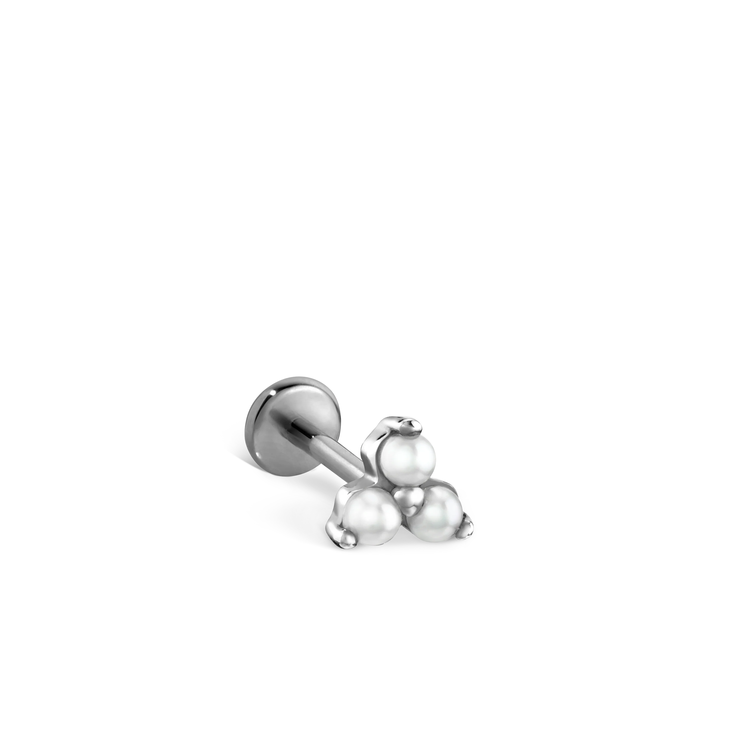 Pearl Trinity Threaded Stud Earring With Titanium Backing - Image 25