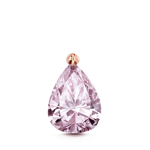 Natural Pink Pear Floating Diamond Threaded Charm Earring With Titanium Backing - Image 10