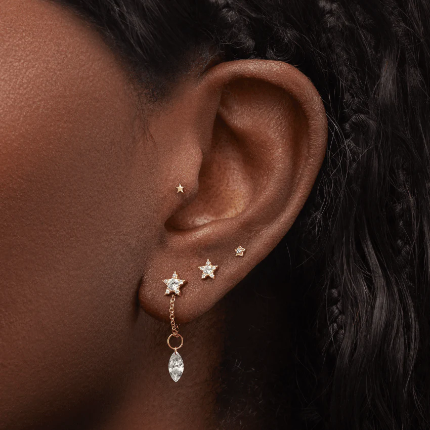 Plain Star Threaded Stud Earring - Image 5