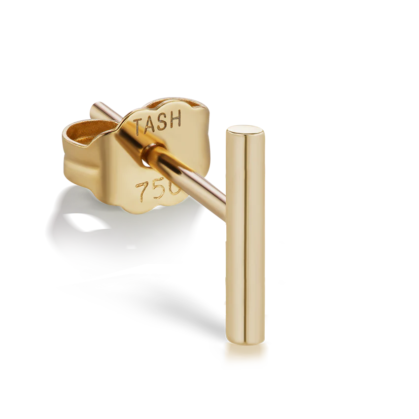 Polished Round Bar Stud Earring - Image 6