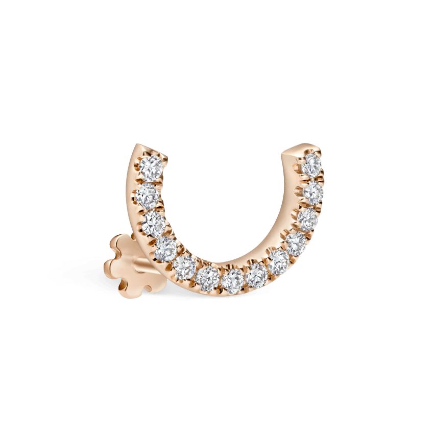 Prong Set Diamond Demi Eternity Threaded Stud Earring With Titanium Backing - Image 10
