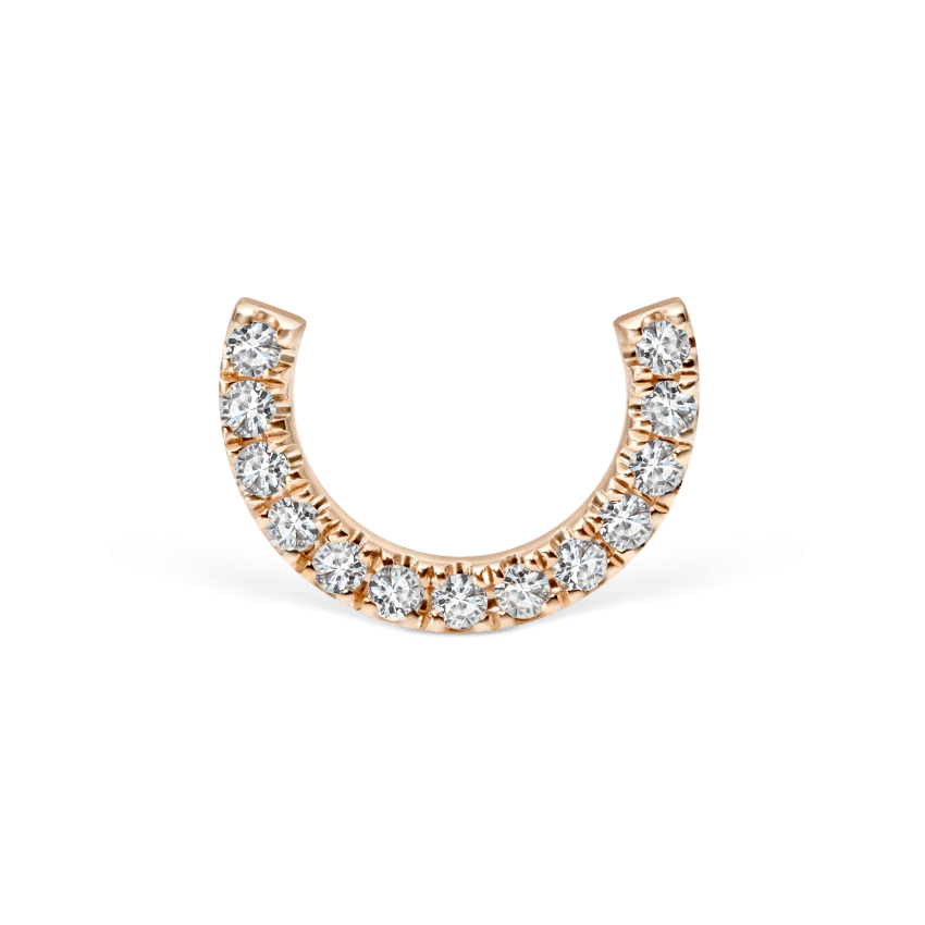 Prong Set Diamond Demi Eternity Threaded Stud Earring With Titanium Backing - Image 11