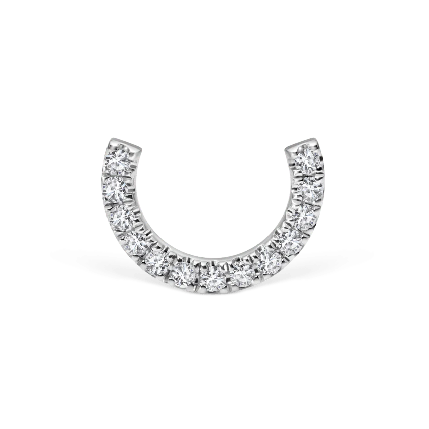 Prong Set Diamond Demi Eternity Threaded Stud Earring With Titanium Backing - Image 3