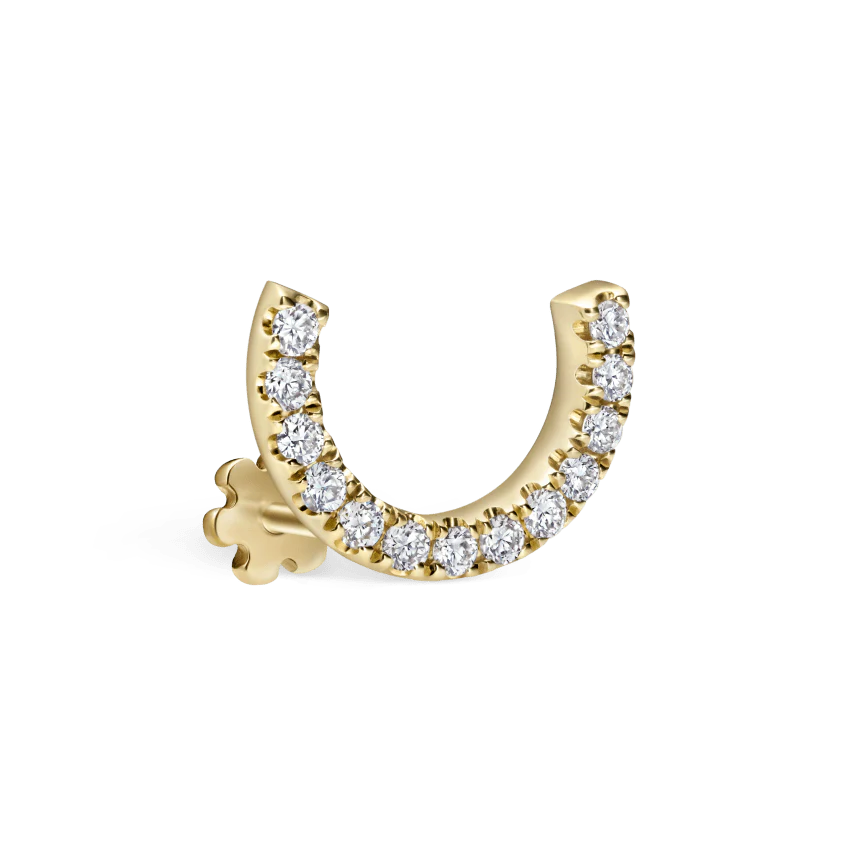 Prong Set Diamond Demi Eternity Threaded Stud Earring With Titanium Backing - Image 6
