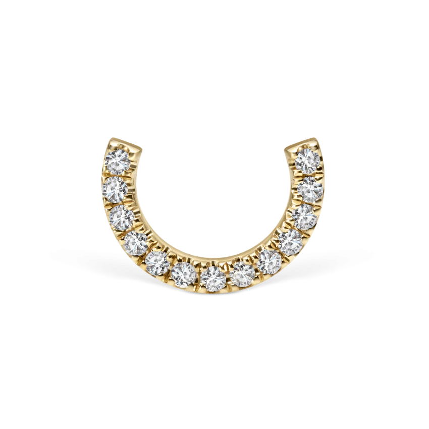 Prong Set Diamond Demi Eternity Threaded Stud Earring With Titanium Backing - Image 7