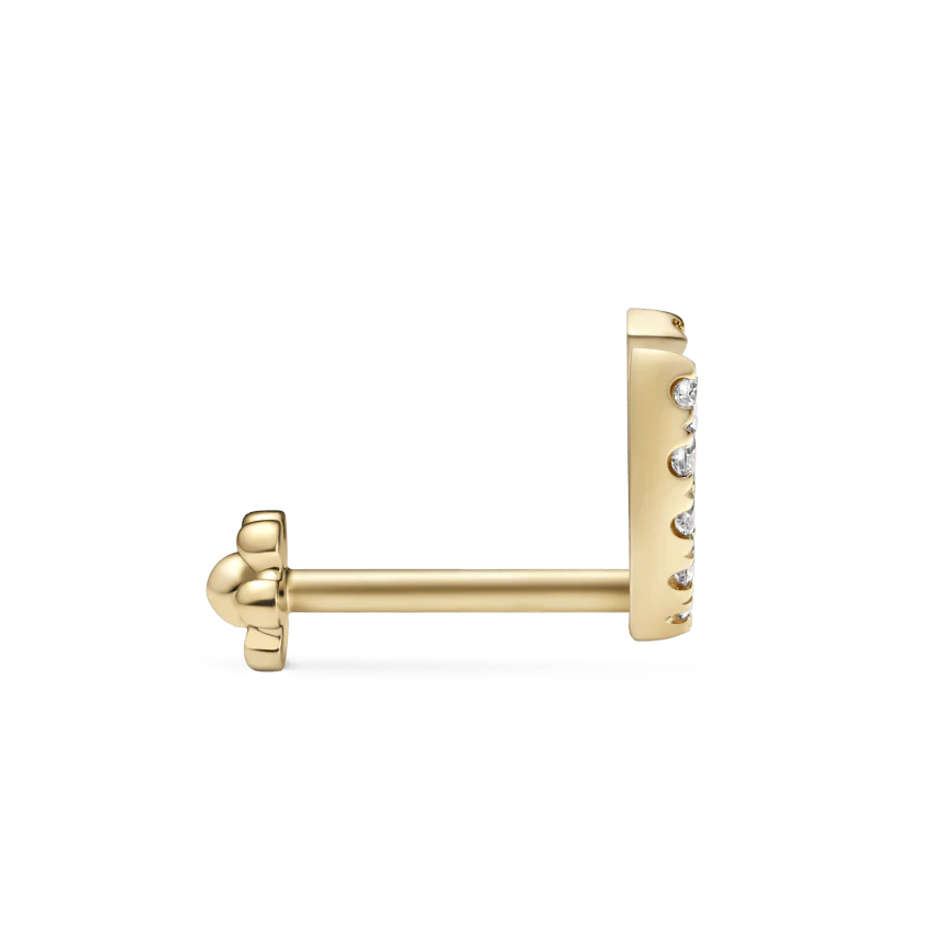 Prong Set Diamond Demi Eternity Threaded Stud Earring With Titanium Backing - Image 8
