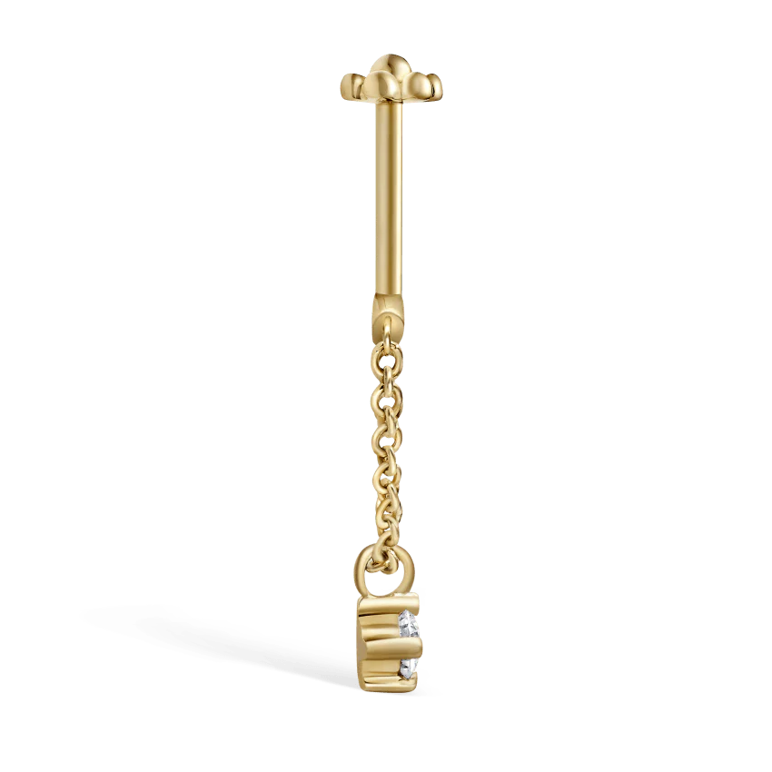 Prong Set Diamond Drape Threaded Stud Earring - Image 27