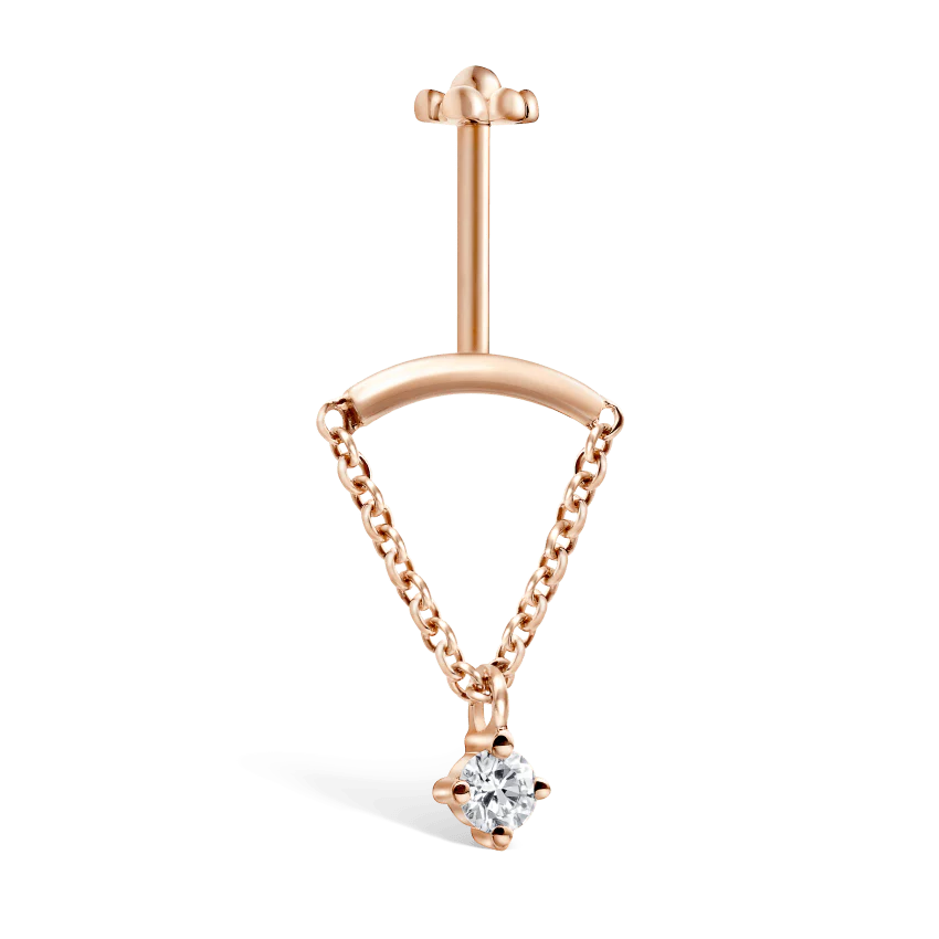 Prong Set Diamond Drape Threaded Stud Earring With Titanium Backing - Image 37