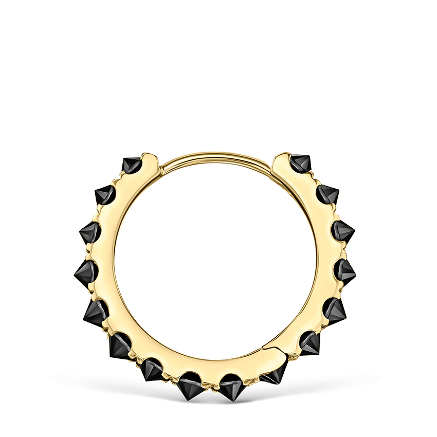 Reverse Set Black Diamond Eternity Hoop Earring - Image 27