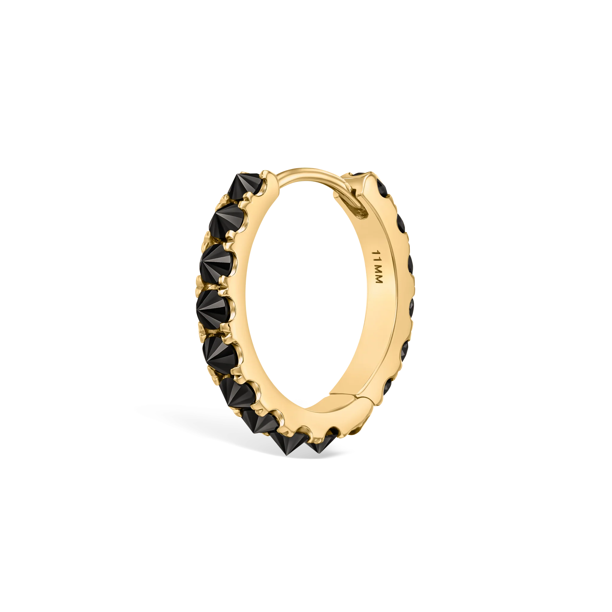 Reverse Set Black Diamond Eternity Hoop Earring - Image 78