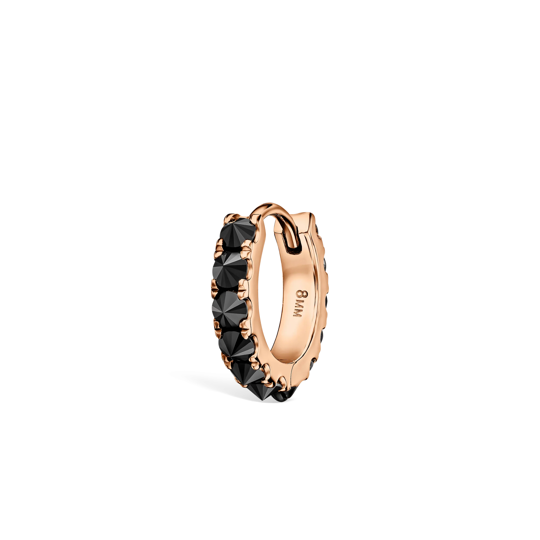 Reverse Set Black Diamond Eternity Hoop Earring - Image 82