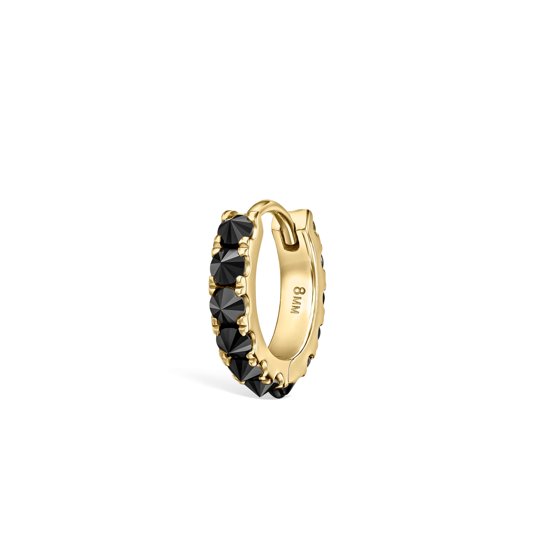 Reverse Set Black Diamond Eternity Hoop Earring - Image 84