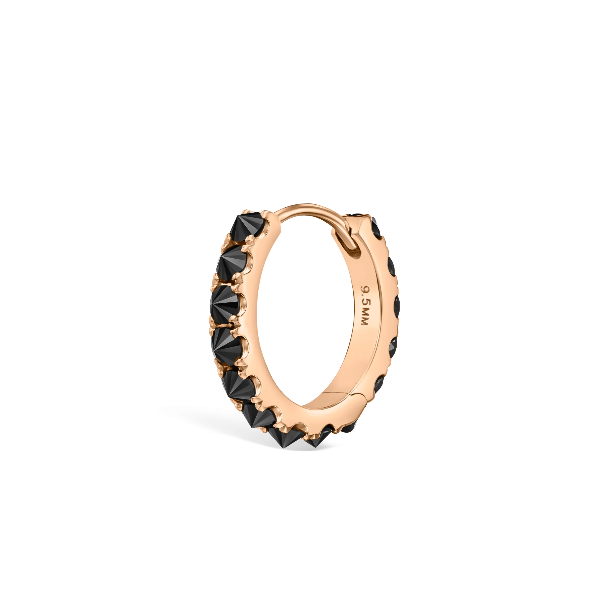 Reverse Set Black Diamond Eternity Hoop Earring - Image 85