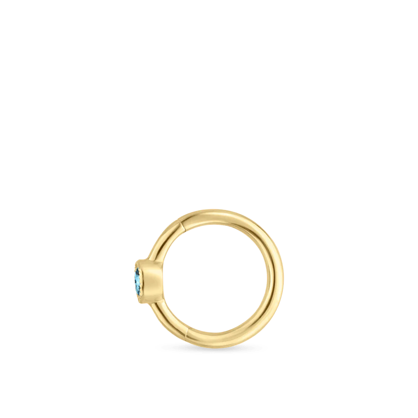 Scallop Set Light Blue Diamond Hoop Earring - Image 8