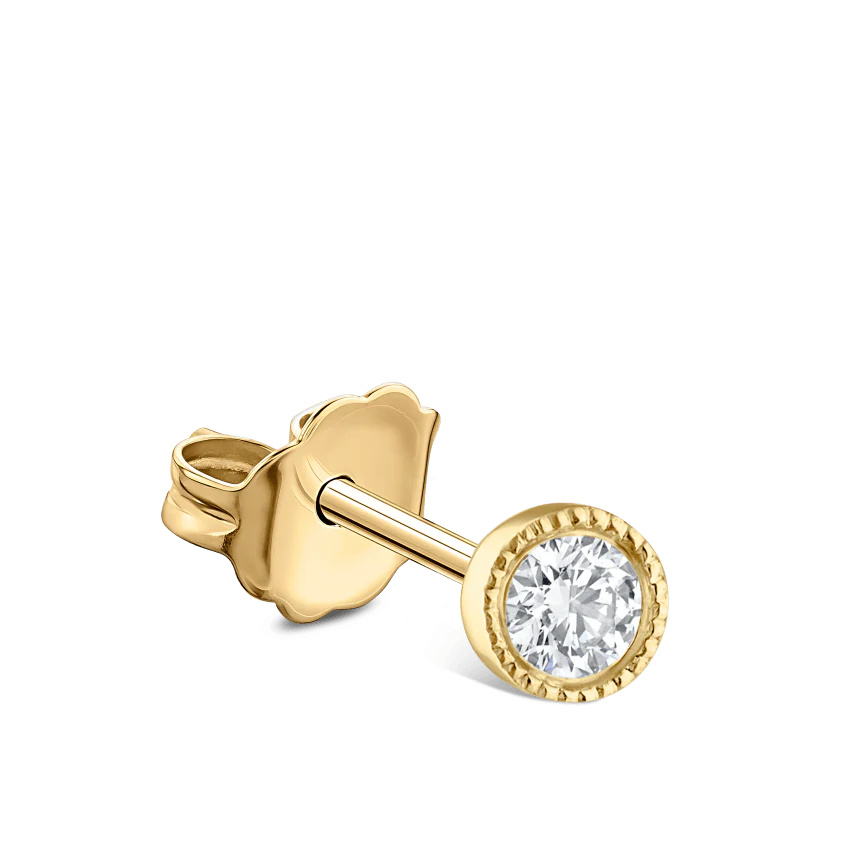 Scalloped Set Diamond Stud Earring - Image 29