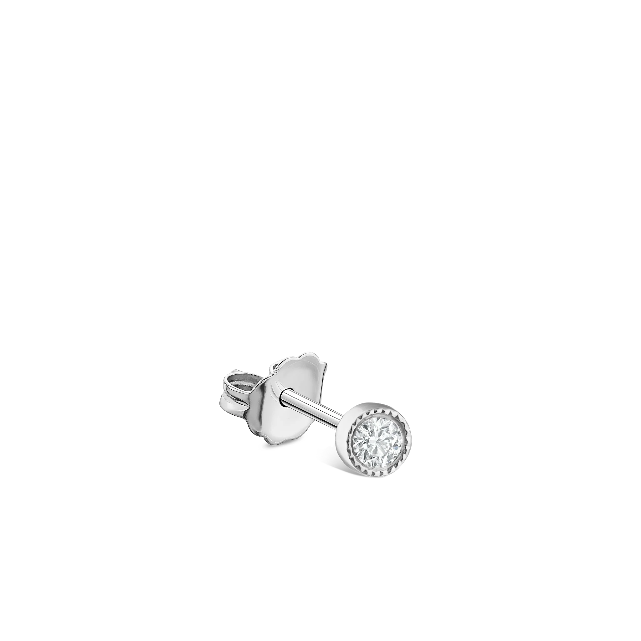 Scalloped Set Diamond Stud Earring - Image 55