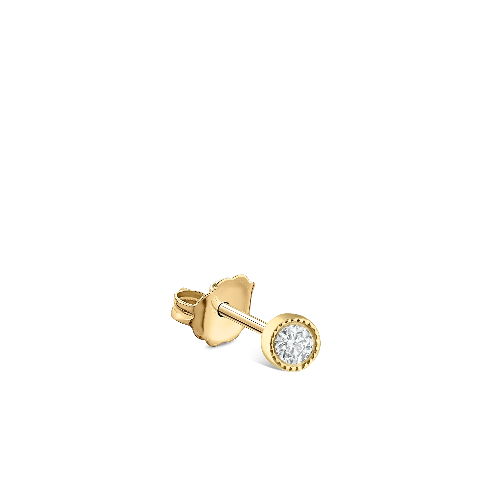 Scalloped Set Diamond Stud Earring - Image 57