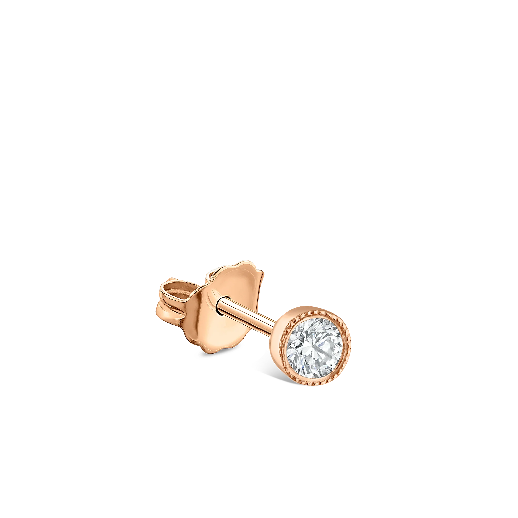 Scalloped Set Diamond Stud Earring - Image 58