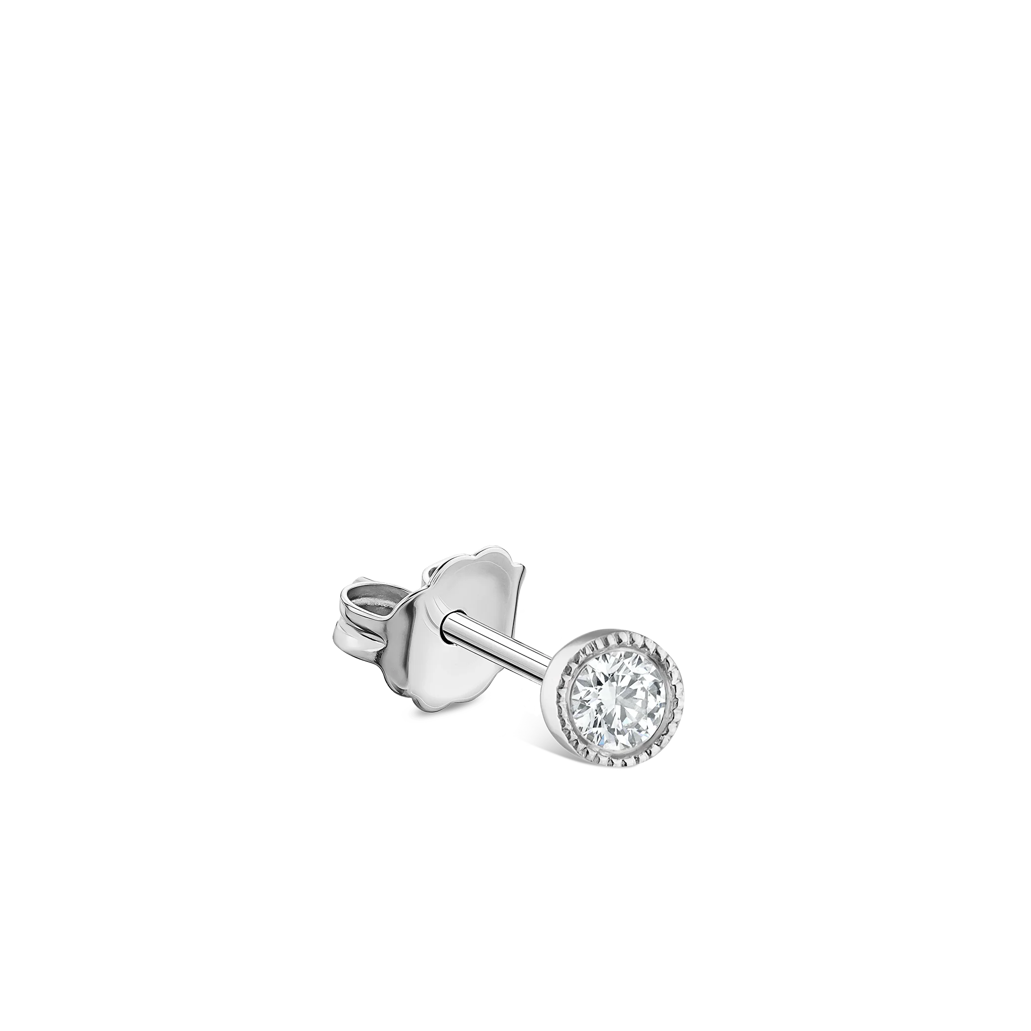 Scalloped Set Diamond Stud Earring - Image 62