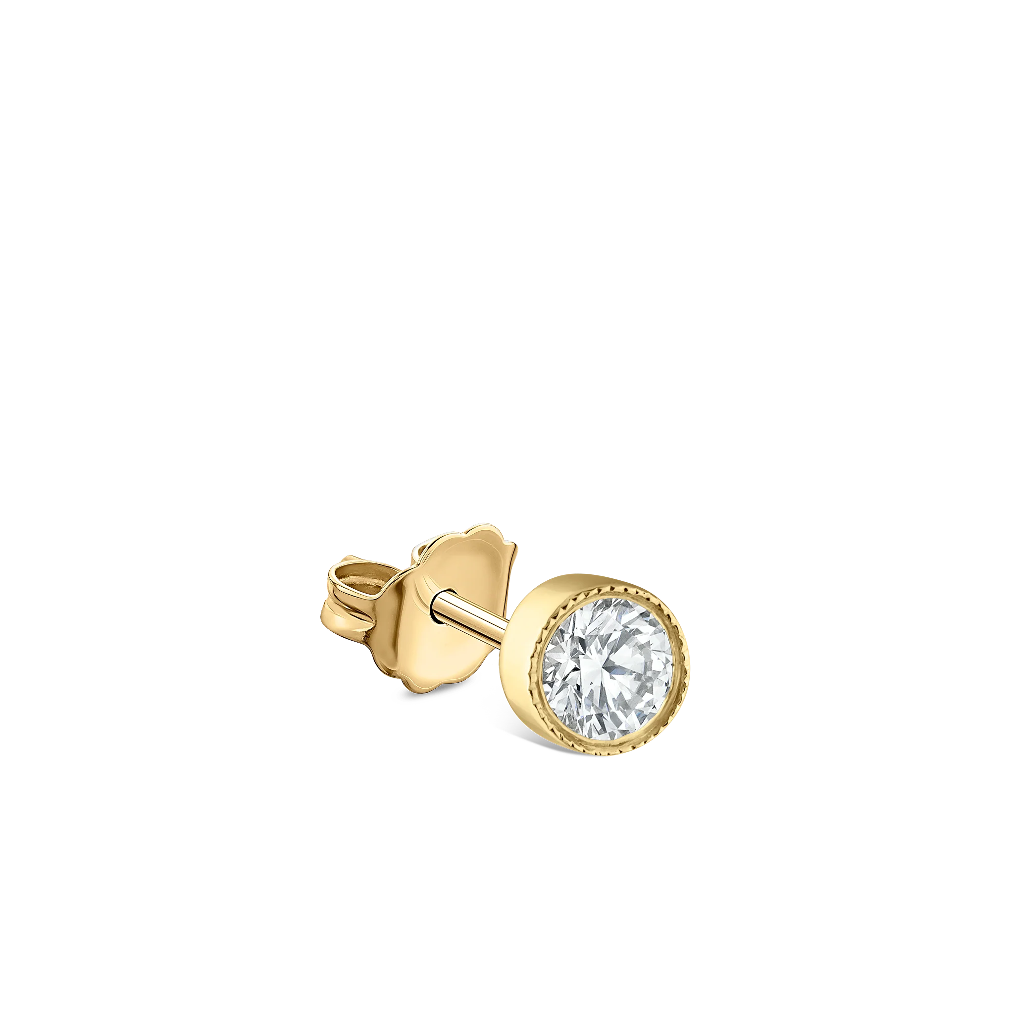 Scalloped Set Diamond Stud Earring - Image 66