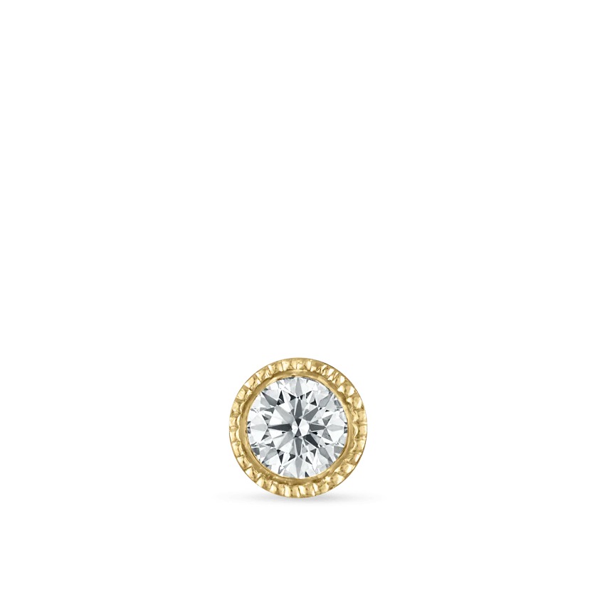 Scalloped Set Diamond Threaded Stud Earring - Image 31